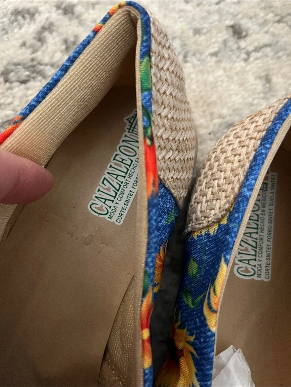 Calzaleon Sunflower Blue Espadrille Flats